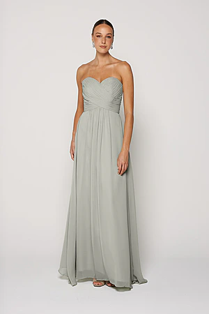 dusty rose and gold bridesmaid dresses V Back A-Line Lace Bodice Bridesmaid Dress main image 1