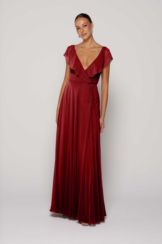 Sprtiz Bridesmaid Dress TOBM06_BURGUNDY Burgundy Bridesmaid Dress Australia by Tania Olsen
