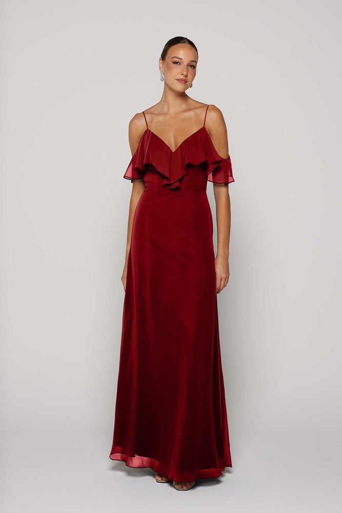 TOBM05Tania Olsen Maids_BURGUNDY Burgundy Bridesmaid Dress Australia by Tania Olsen