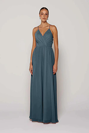 Aviana Steel Blue Bridesmaid Dress by Tania Olsen