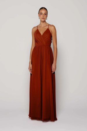 Terracotta Bridesmaid Dress Australia by Tania Olsen