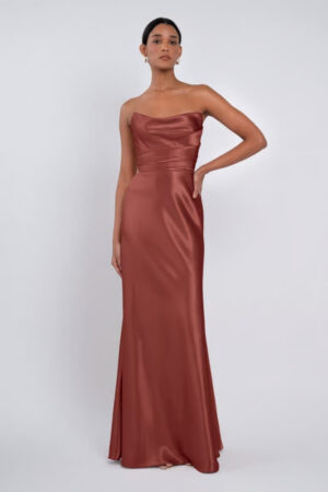 English Rose Satin Strapless Bridesmaid Dresses by Jenny Yoo Australia