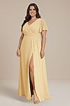Chiffon Yellow Bridesmaid Dress Cheap