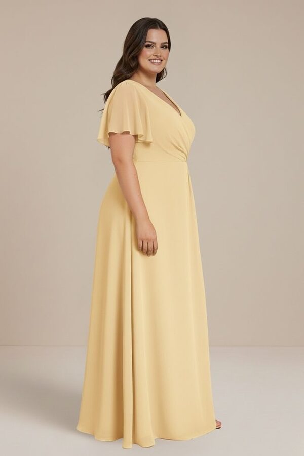 Ada Bridesmaid Dress Yellow 2 Chiffon Yellow Bridesmaid Dress Cheap Side