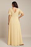 Chiffon Yellow Bridesmaid Dress Cheap Back