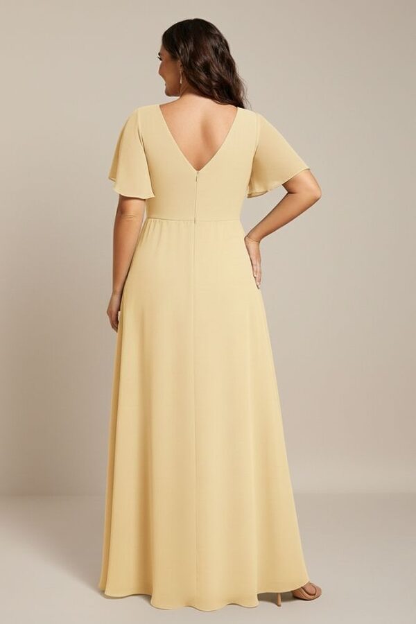Ada Bridesmaid Dress Yellow 3 Chiffon Yellow Bridesmaid Dress Cheap Back