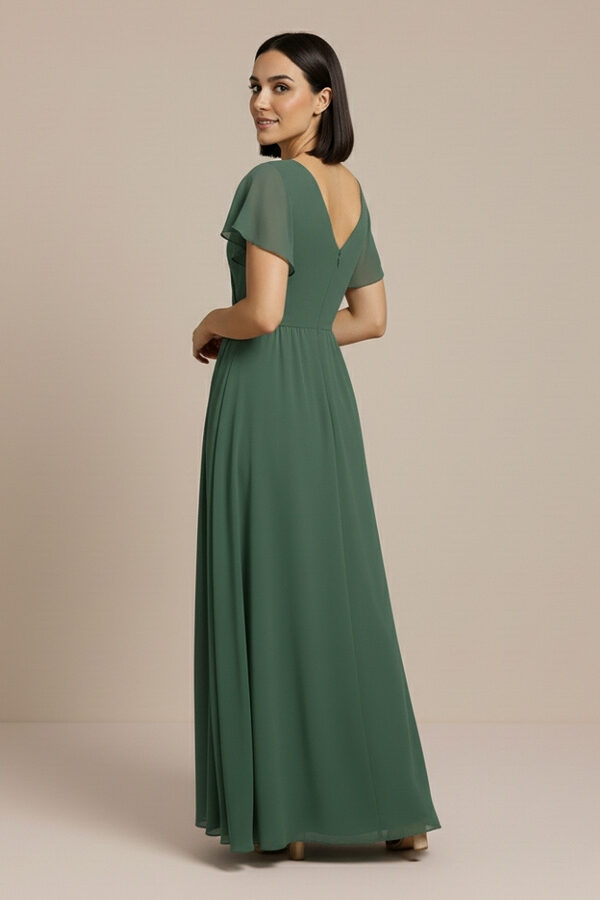 Ada Eucalyptus Green Bridesmaid Dress with flutter sleeve 3 Cheap Eucalyptus green Bridesmaid Dress Australia
