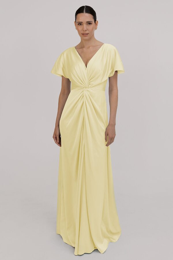 Camilla Limoncello Satin Yellow Bridesmaid Dresses Camilla Neutral Bridesmaid Dress by TH&TH