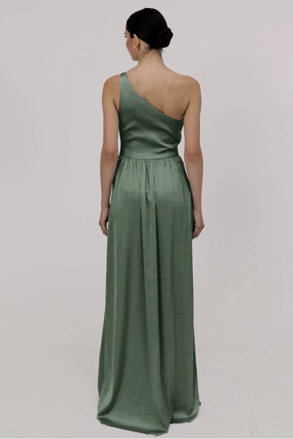 Greta Olive Green Satin Bridesmaid Dresses Greta Green Bridesmaid Dress by TH&TH