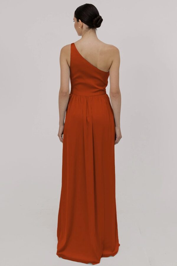 Greta Terracotta Orange Satin Bridesmaid Dresses Greta Neutral Bridesmaid Dress by TH&TH