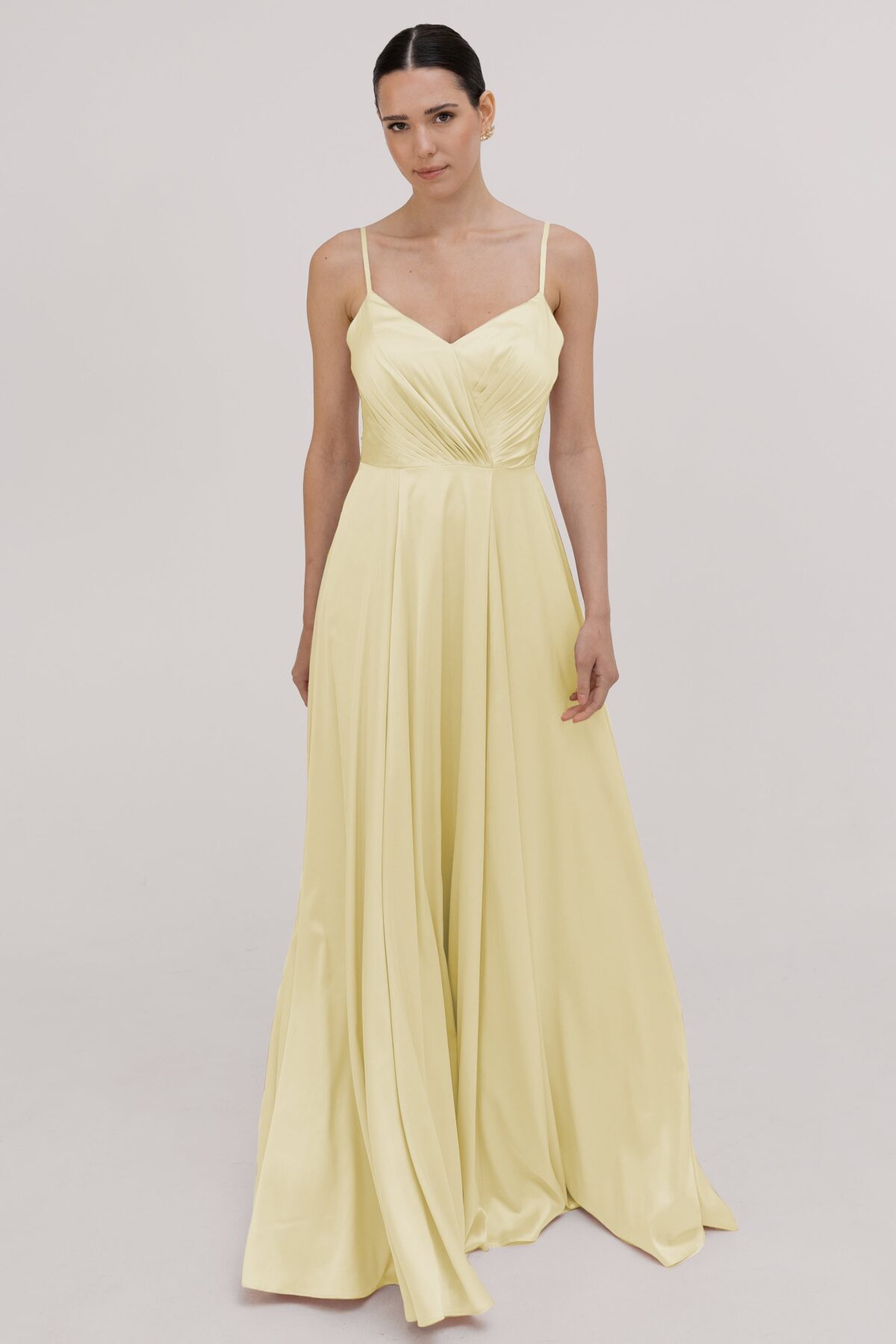 Isla Lemon Bridesmaid Dress Yellow Satin Gown TH&TH — free download