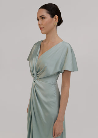 TH_TH_Camilla_satin_bridesmaid_dress_in_dusty_eucalyptus_close_up_view (1) Camilla Green Bridesmaid Dress by TH&TH