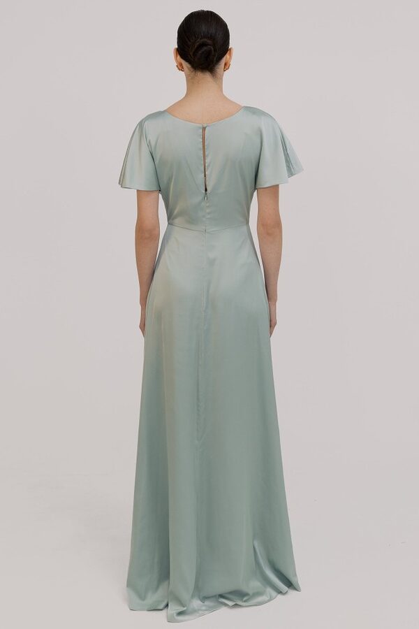 TH_TH_camilla_satin_bridesmaid_dress_in_dusty_eucalyptus_back_view Camilla Green Bridesmaid Dress by TH&TH