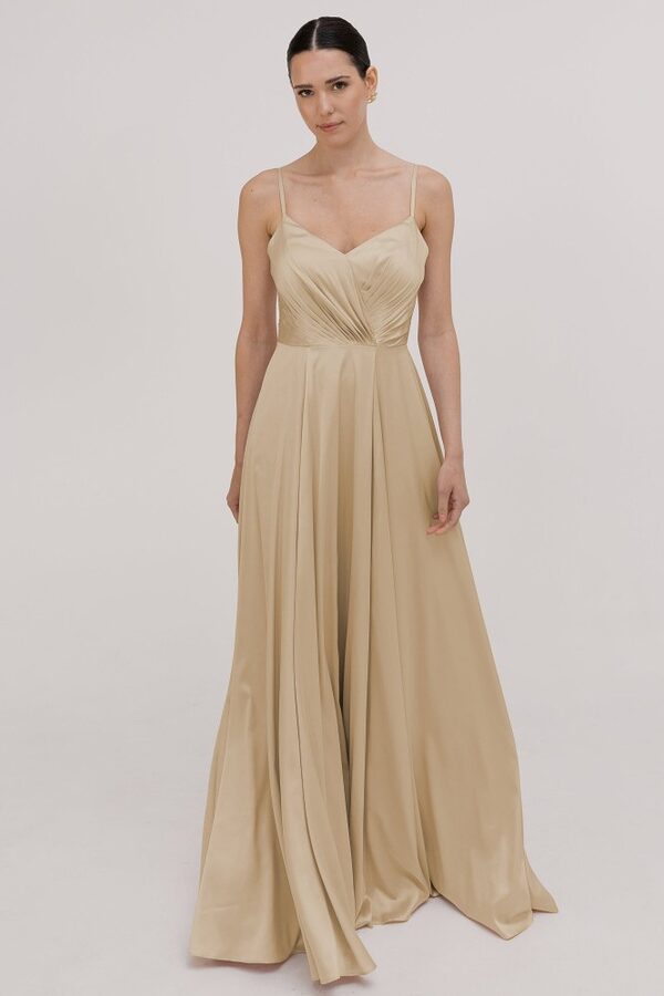 TH_TH_satin_bridesmaid_dress_Isla_in_Champagne_front_view TH_TH_satin_bridesmaid_dress_Isla_in_Champagne_front_view