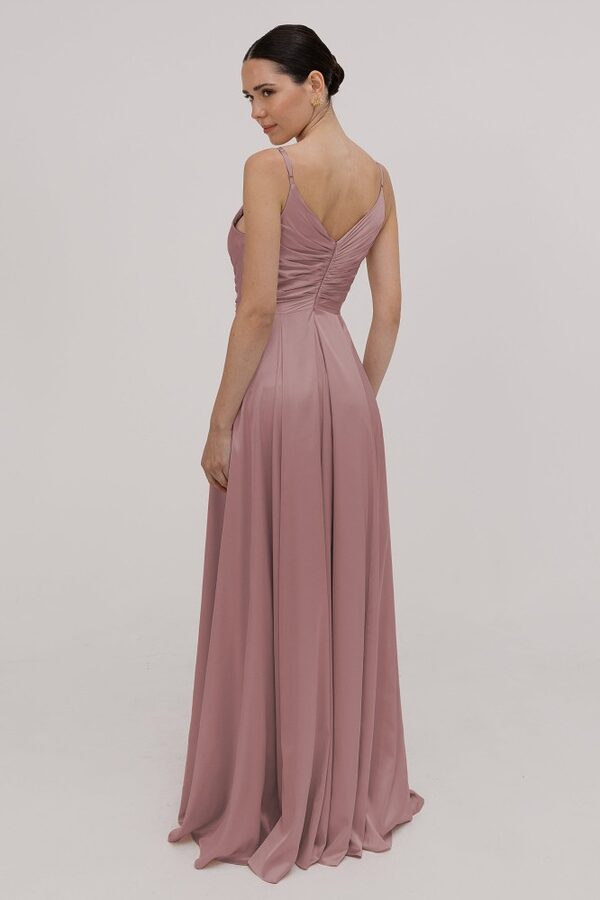 TH_TH_satin_bridesmaid_dress_Isla_in_rose_pink_back_view Isla Pink Bridesmaid Dress by TH&TH