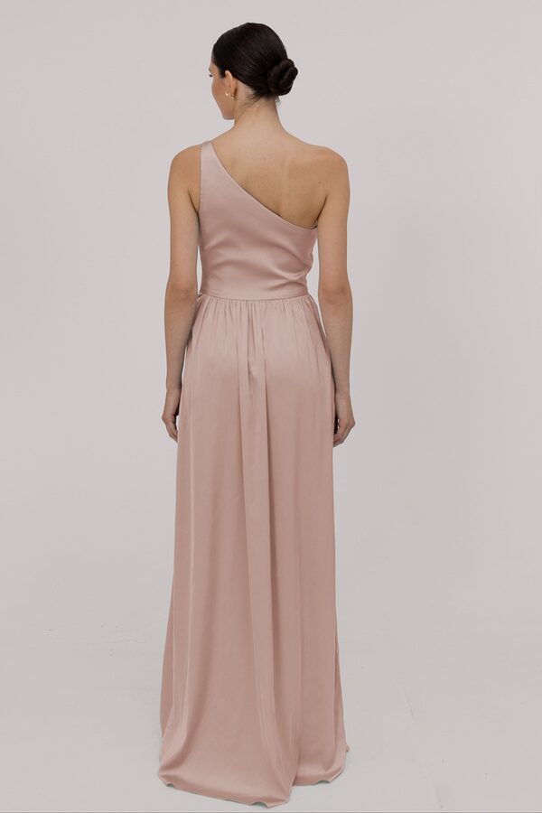 TH_TH_satin_one_shoulder_bridesmaid_dress_Greta_in_blush_pink_back_view Greta Pink Bridesmaid Dress by TH&TH