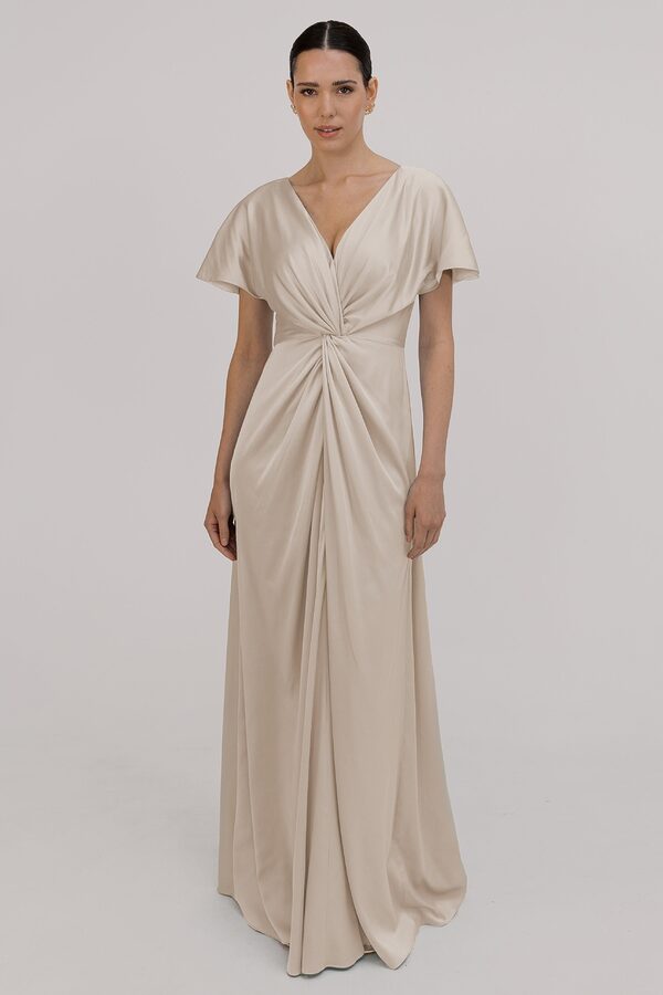 TH_and_TH_Camilla_satin_bridesmaid_dress_in_oyster_front_view Camilla Neutral Bridesmaid Dress by TH&TH