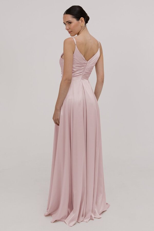 TH_and_TH_Isla_satin_bridesmaid_dress_in_smoked_blush_back_view Isla Pink Bridesmaid Dress by TH&TH