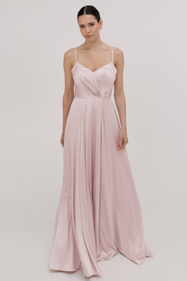 TH_and_TH_Isla_satin_bridesmaid_dress_in_smoked_blush_front_view Pink Bridesmaid Dresses by TH&TH in Satin