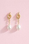 Audrey Knot Pearl Drop Bridesmaids Earrings