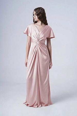 Satin Blush Pink Bridesmaids Dress by TH&TH