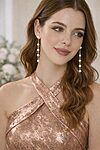 Harper Pearl Chain Drop Bridesmaid Earrings Campaign