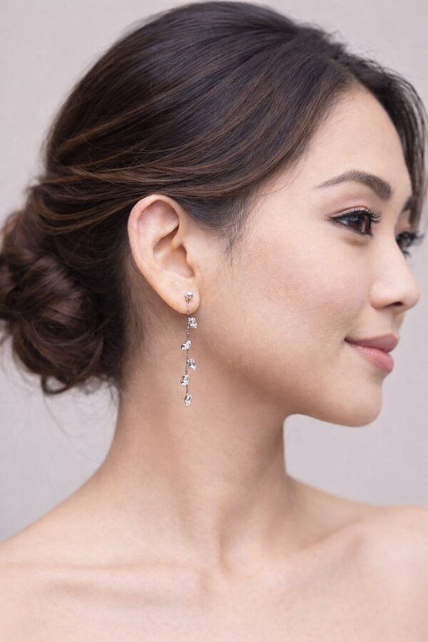 Isla Silver Crystal Vine Bridesmaid Earrings (1) Isla Silver Crystal Vine Bridesmaid Earrings (1)