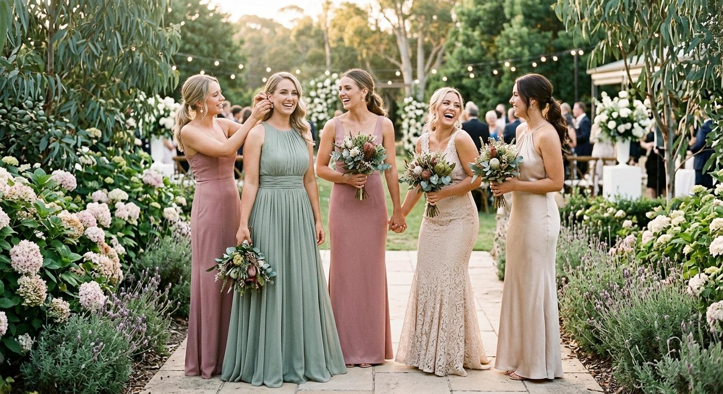 Bridesmaid styling details for Australian weddings