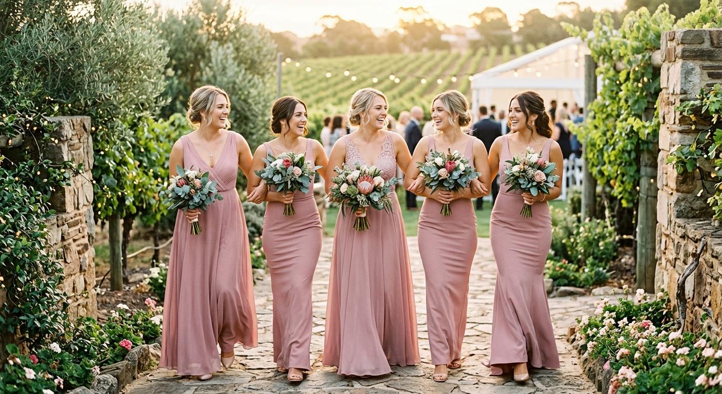 Beautiful bridesmaid styling for Australian weddings