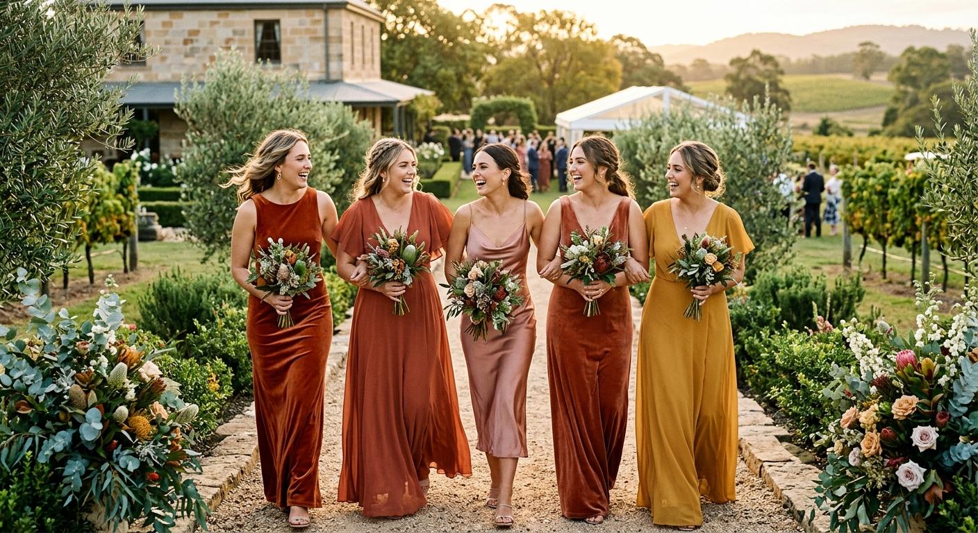 Bridesmaid styling details for Australian weddings