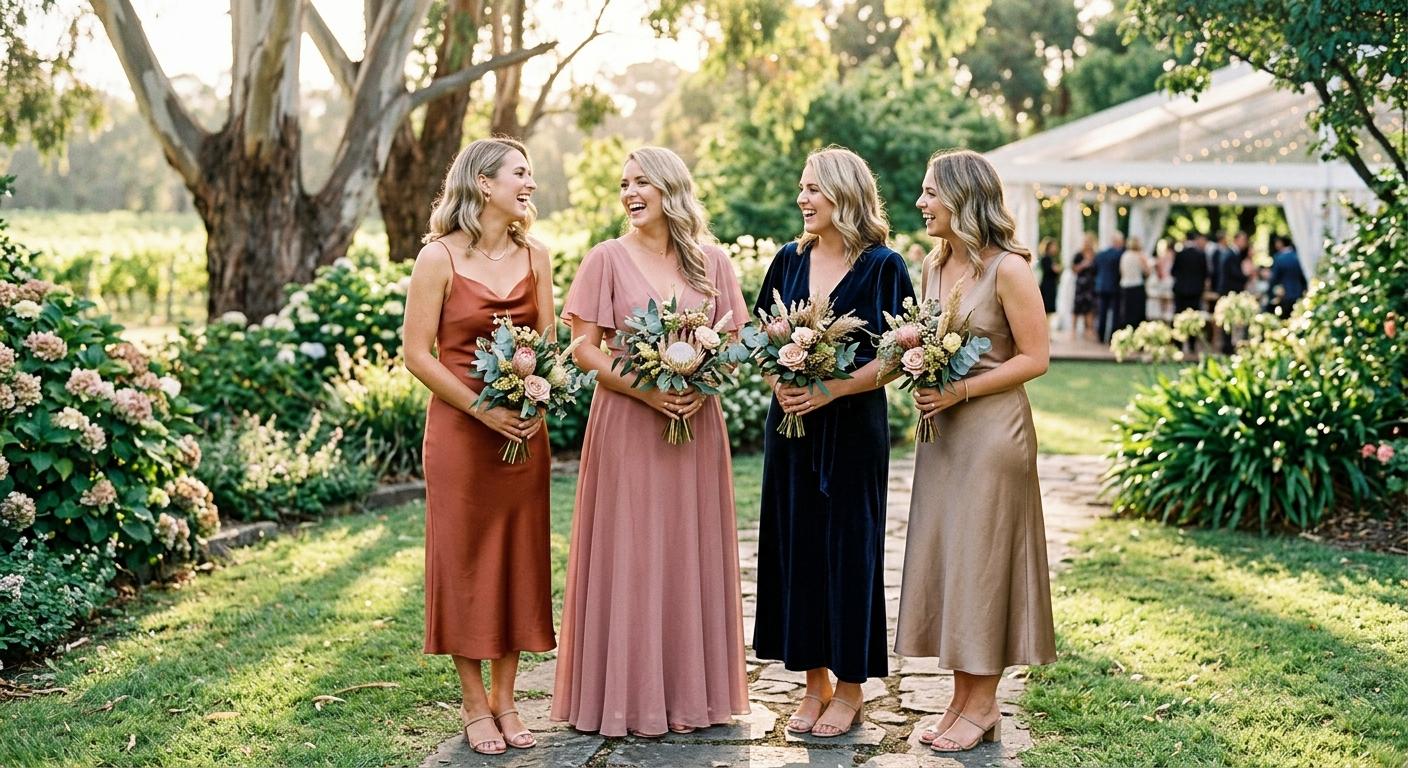 Beautiful bridesmaid styling for Australian weddings