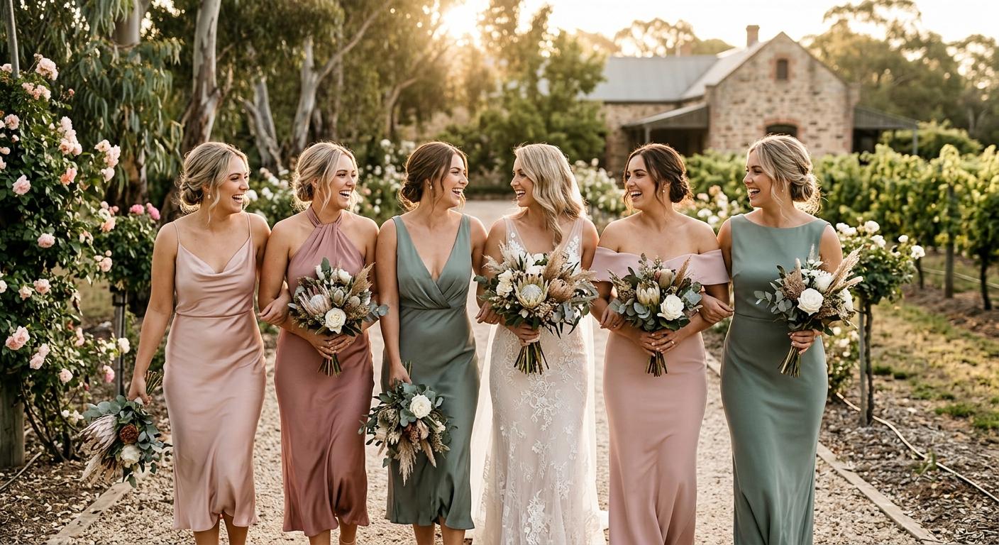 Bridesmaid styling details for Australian weddings