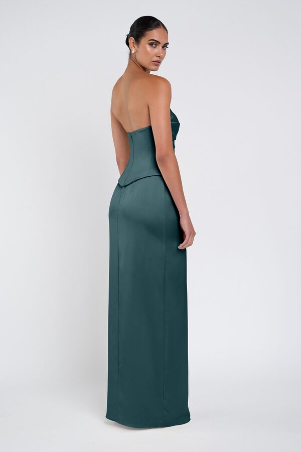 Amaya Agave by Jenny Yoo back Amaya Blue Luxe Satin Bridesmaid Dress by Jenny Yoo
