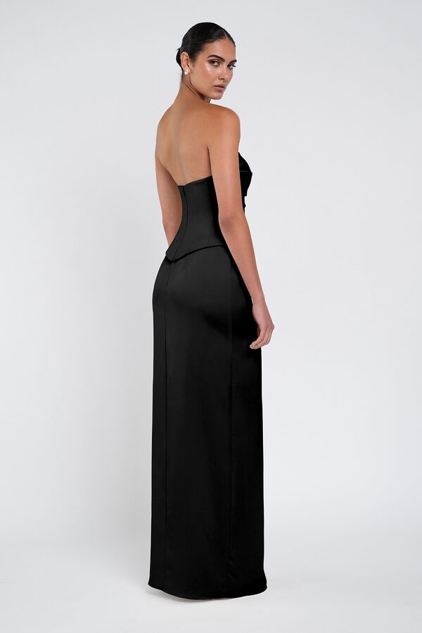 Amaya Black by Jenny Yoo back Amaya Black Luxe Satin Bridesmaid Dress by Jenny Yoo