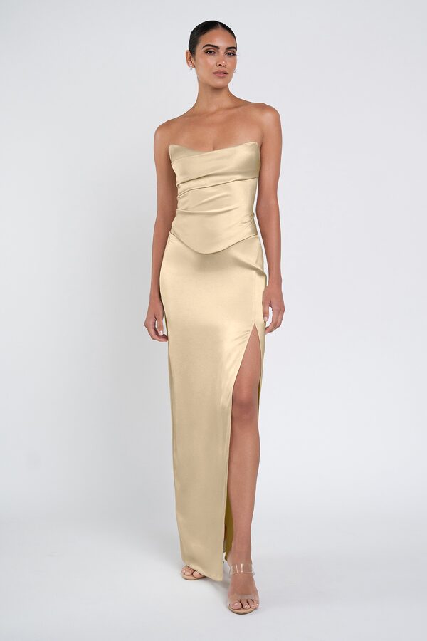 Amaya Buttercup by Jenny Yoo Amaya Yellow Luxe Satin Bridesmaid Dress by Jenny Yoo