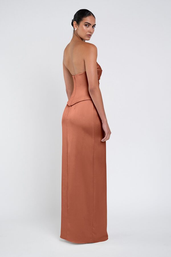 Amaya Canyon Sunset by Jenny Yoo back Amaya Pink Luxe Satin Bridesmaid Dress by Jenny Yoo