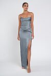 Amaya Grey Luxe Satin Bridesmaid Dress by Jenny Yoo