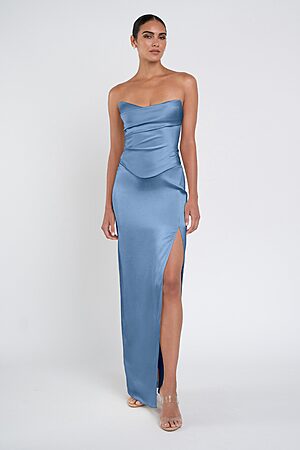 Amaya Blue Luxe Satin Bridesmaid Dress by Jenny Yoo
