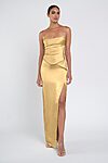 Amaya Yellow Luxe Satin Bridesmaid Dress by Jenny Yoo