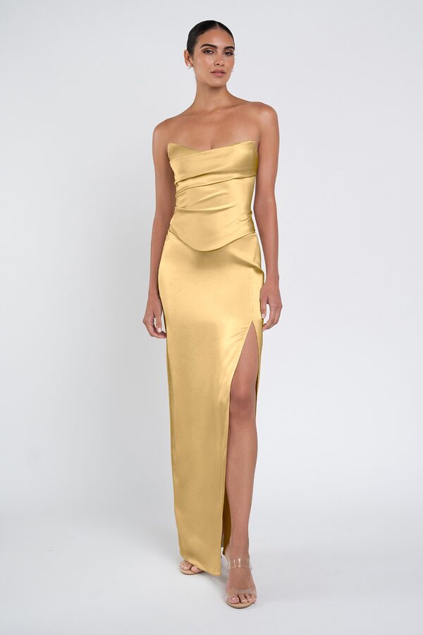 Amaya Daffodil by Jenny Yoo Amaya Yellow Luxe Satin Bridesmaid Dress by Jenny Yoo