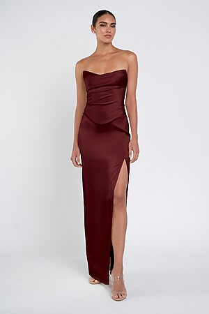 Amaya Red Luxe Satin Bridesmaid Dress by Jenny Yoo