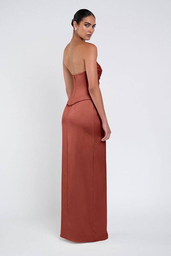Amaya English Rose by Jenny Yoo back Amaya Pink Luxe Satin Bridesmaid Dress by Jenny Yoo