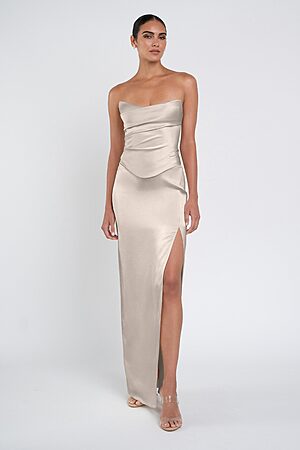Amaya Neutral Luxe Satin Bridesmaid Dress by Jenny Yoo