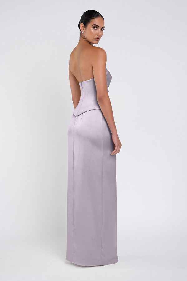 Amaya Lilac Mist by Jenny Yoo back Amaya Purple Luxe Satin Bridesmaid Dress by Jenny Yoo