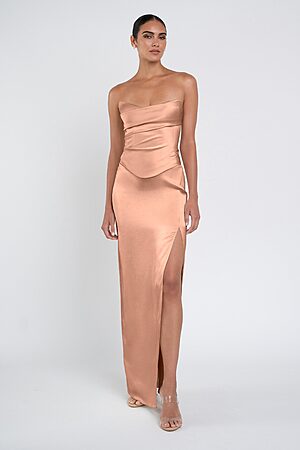 Amaya Orange Luxe Satin Bridesmaid Dress by Jenny Yoo