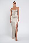 Amaya Grey Luxe Satin Bridesmaid Dress by Jenny Yoo