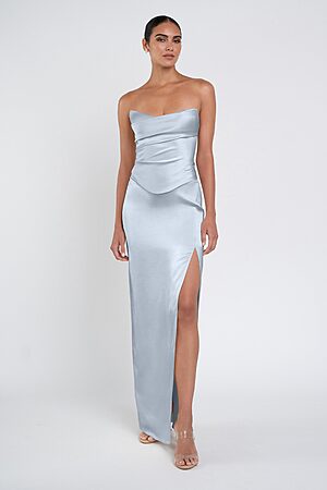 Amaya Blue Luxe Satin Bridesmaid Dress by Jenny Yoo