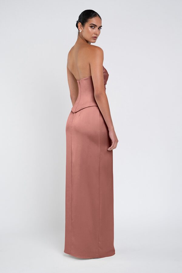 Amaya Wild Rose by Jenny Yoo back Amaya Pink Luxe Satin Bridesmaid Dress by Jenny Yoo