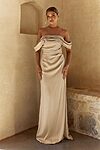 Ellie bridesmaid dress by Tania Olsen in Champagne, front view