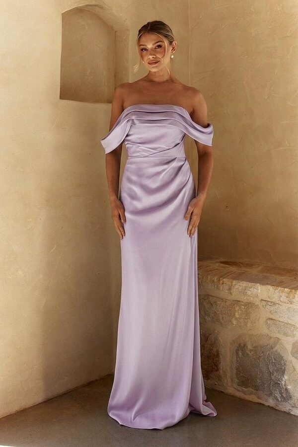 Ellie Lilac Bridesmaid Dress by Tania Olsen Front Ellie bridesmaid dress by Tania Olsen in Lilac, front view